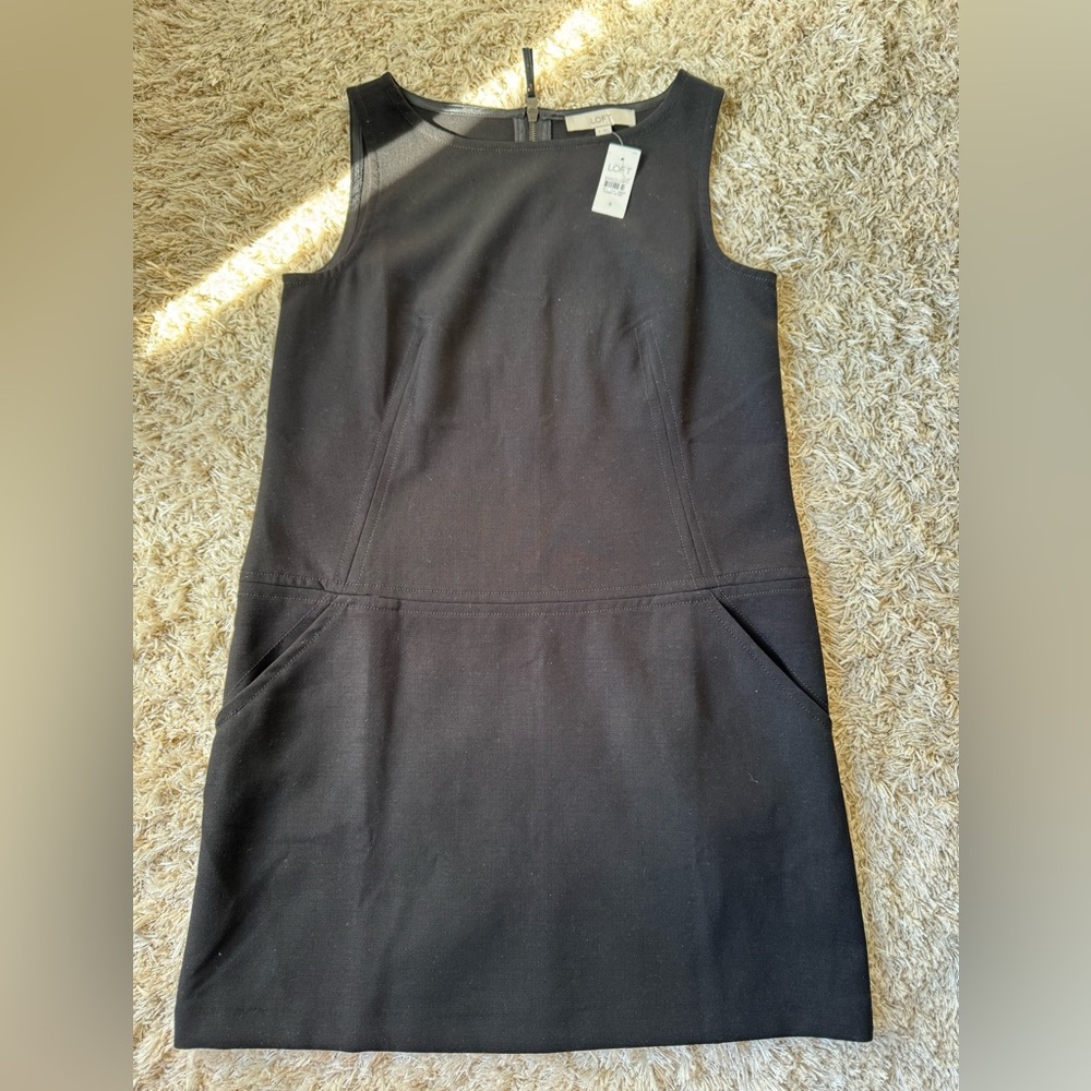 LOFT Black Sleeveless Mini Dress
